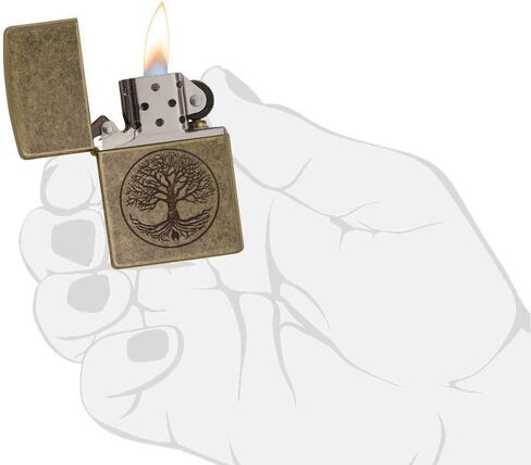 ولاعة جيب Zippo Tree Life بتصميم مطبوع باللون الأبيض غير اللامع in Saudi Arabia