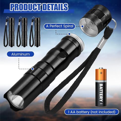 36 Pcs Mini Flashlights Bulk Bright Aluminum LED Handheld Torches with Lanyard Small LED Flashlights for Night Reading Emergency Hurricane Camping Hiking Party Favors in Kuwait