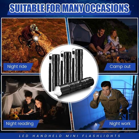 36 Pcs Mini Flashlights Bulk Bright Aluminum LED Handheld Torches with Lanyard Small LED Flashlights for Night Reading Emergency Hurricane Camping Hiking Party Favors in Kuwait