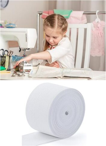 Knit Elastic Bands for Sewing, Elastic Spool for Waistbands Pants Clothes and Crafts DIY (Black 5Y x 2.4inch) in Saudi Arabia