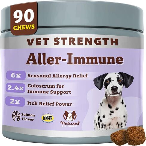 شركة Natural Dog Company Aller-Immune Chews (90 قطعة) ، نكهة الديك الرومي ، بروبيوتيك خاص بالكلاب ، مكمل مناعة الحساسية للكلاب ، يعزز الجهاز المناعي ، مضادات الأكسدة ، حكة في الحكة للكلاب in Kuwait
