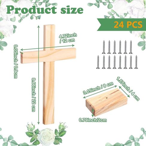 Suzile Easter Day Christian Wooden Crosses for Craft Nativity Tabletop Standing Baptism Cross Bulk Religious Centerpiece for Church Sunday School First Communion Easter 8.66 x 4.72 Inch(6 Pcs) in Saudi Arabia