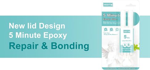 VIKEYTIM Epoxy Glue 0.85FL.OZ Clear, 5 Minute Epoxy High Viscosity Fast Curing Multi-Purpose Epoxy Adhesive for Repairing Hard Plastics, Metals, Ceramics, Wood, etc 2 Part Epoxy (2 Pack) in Saudi Arabia