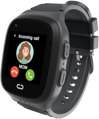 4G Kids Smart Watch for Boys with GPS SIM CARD WIFI موقع الهاتف الخلوي SOS استدعاء دردشة صوتية مضادة للماء على مدار الساعة على مدار الأعمار من 5 إلى 12 هدايا عيد ميلاد الأطفال (أسود) in Saudi Arabia