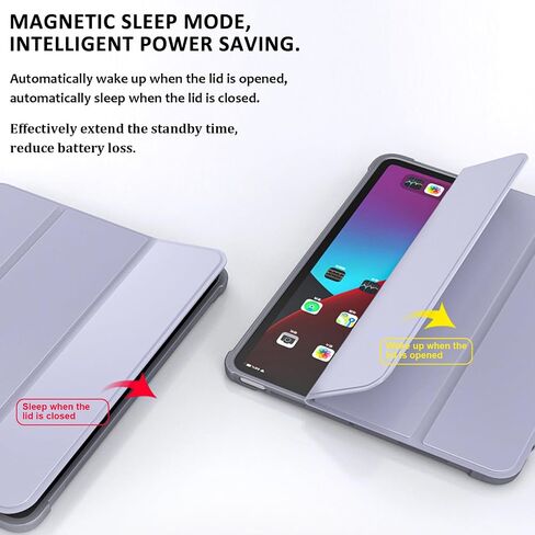 Meliya for iPad Air 11 Inch Case (M3 2025/M2 2024), iPad Air 5th 2022 / 4th Generation 2020 10.9 Inch, Slim Hard Shockproof Protective Cover, Support Auto Wake/Sleep, Without Pencil Holder (Lavender) in Saudi Arabia