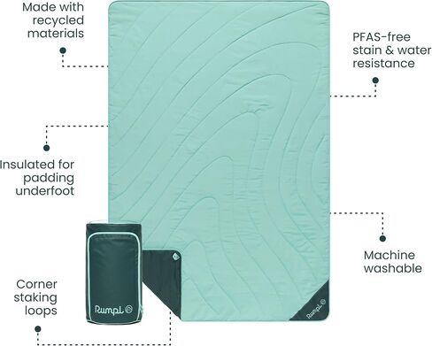 Rumpl Overland Mat – Waterproof, Padded Ground Cover and Blanket, Wasabi in Saudi Arabia