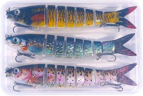 Aoxwomens Fishing Lures Kits Lifelike Multi Jointed Fishing Swimbait for Freshwater and Saltwater,Fishing Plugs Crankbaits for Topwater Bass Salmon Trout in Kuwait