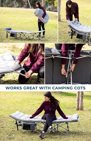 Zento Camping Cot Mattress Foam Pad للبالغين - وسادة نوم سميكة ناعمة للغاية للاستيلاء على المشي في الهواء in Kuwait