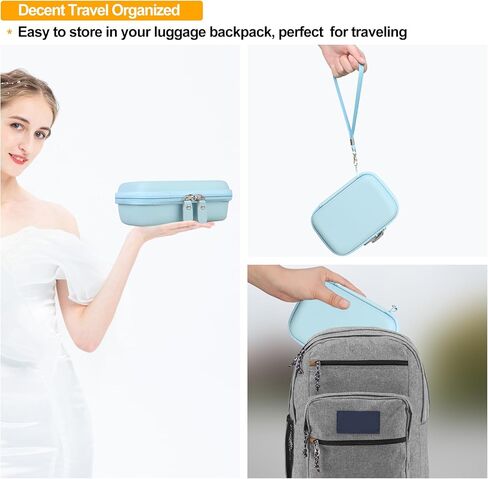 Elonbo Carrying Case for Lebt Mini Sticker Pocket Printer, Label Printer Portable Thermal Printer Travel Bag, Label Maker Machine Storage Holder, Mesh Pocket Fits Label Paper Rolls Tape, Dark Pink in Kuwait