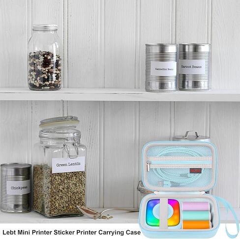 Elonbo Carrying Case for Lebt Mini Sticker Pocket Printer, Label Printer Portable Thermal Printer Travel Bag, Label Maker Machine Storage Holder, Mesh Pocket Fits Label Paper Rolls Tape, Dark Pink in Kuwait
