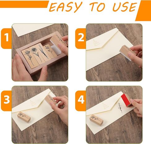 TIESOME 8 PCS Vintage Wooden Rubber Stamps, Plant and Flower Decorative Wooden Rubber Stamp Set for DIY Crafting Scrapbook Painting Letters Diary Teaching and Card Making (Forest Whispers) in Saudi Arabia