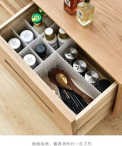 (Plastic Divider + Combination Accessories) Drawer Divider DIY Drawer Organizer No Cut Socks Medicine Cosmetics Small Items Underwear Tie Desktop Organizer (10 pcs 16x2.7 inches + 30 accessories) in Saudi Arabia
