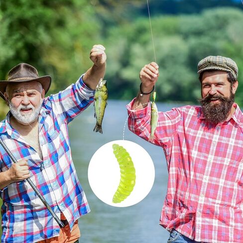 150Pcs Fake Worms for Fishing, Bass Soft Maggots Baits Bread Worm Realistic Fishing Lure, Plastic False Wax Worm for Freshwater Ice Lure Fishing in Kuwait