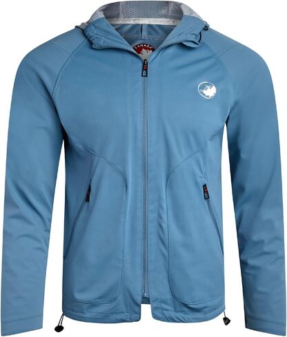 CANADA WEATHER GEAR Men's Tech Stretch Jacket - Hooded Softshell Jacket with Reflective Tape and Mesh Lining (Sizes: S-XXL) in Saudi Arabia