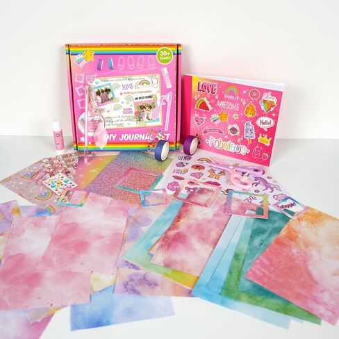 Eleption DIY Journal Kit for Girls Ages 8-12،98pcs Journal Set DIY Girls Diary Age 6-8 Scrapbook & Diary Set ، Journaling Art Crafts Kit for 8 9 10 11 12 13 14 14 alming teenage girl in Saudi Arabia
