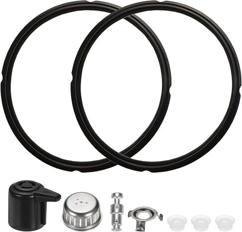 uxcell Replacement Parts Accessories Set for Pressure Pot 5/6QT, 9 Set Include Steam Release Handle Sealing Ring Steam Release Valve and Float Valve Seal Anti-Block Shield, Blue in Saudi Arabia