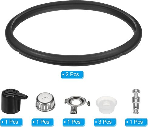 uxcell Replacement Parts Accessories Set for Pressure Pot 5/6QT, 9 Set Include Steam Release Handle Sealing Ring Steam Release Valve and Float Valve Seal Anti-Block Shield, Blue in Saudi Arabia