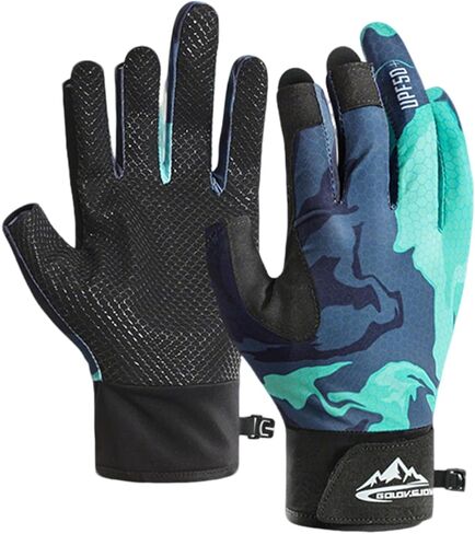Fishing Gloves Men & Women, Anti-Slip & Breathable UPF Kayak Gloves, 3-Cut Fingers UV Gloves Ice Fishing Gloves Fly Fishing Accessories in Kuwait