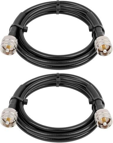 كابل توصيل MOOKEERF RG8x بطول 3 أقدام، 3 حزم كابل محوري CB PL259 UHF موصل 50 أوم خسارة منخفضة لراديو لحم الخنزير، محلل الهوائي، تحميل الدمية، مقياس SWR in Kuwait