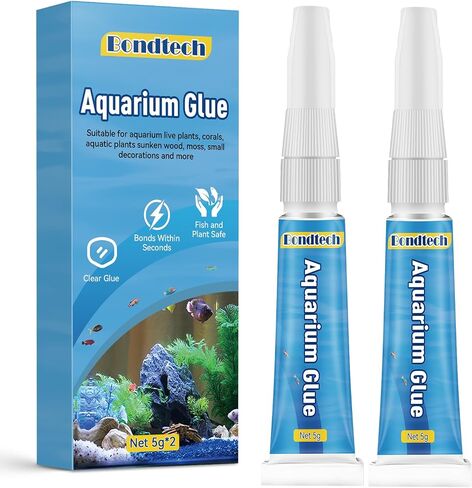 Aquarium Glue, Clear Reef Glue, Instant Aquarium Glue for Plants and Rocks, Mosses, Coral, Wood, Stone, Freshwater and Saltwater Aquascape, Pack of 2, 5g in Saudi Arabia