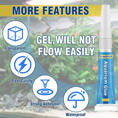 Aquarium Glue, Clear Reef Glue, Instant Aquarium Glue for Plants and Rocks, Mosses, Coral, Wood, Stone, Freshwater and Saltwater Aquascape, Pack of 2, 5g in Saudi Arabia