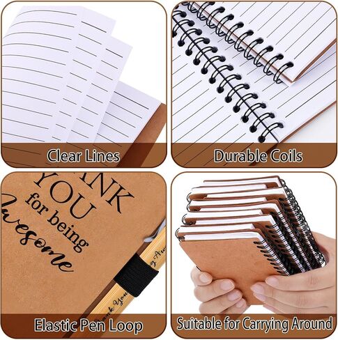 80 Pcs Employee Appreciation Gifts Inspirational Spiral Notebooks Bulk Motivational Journals Thank You Bamboo Ballpoint Pens for Nurse Teacher Coworker (NEVER FORGET) in Saudi Arabia