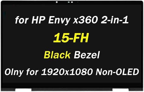Screen Replacement 15.6" for HP Envy x360 2-in-1 15-fe 15-fe0000 15-fe0xxx 15-fe0023dx 15-fe0013dx 15-fe0053dx 15-fe0097nr 1920x1080 LED LCD Touch Screen Display (Non-OLED Type Silver Bezel) in Kuwait