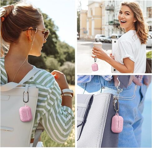 علبة الجيل الثاني من Airpods Pro Pro مع مجموعة نظافة وسلسلة مفاتيح ، زهرة لطيفة محفورة بالسيليكون الناعم. in Kuwait