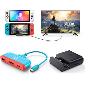 Newdery 2PCS محطات الإرساء التلفزيونية المختلفة لـ Nintendo Switch/Switch OLED