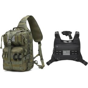 Tactical Sling Backpack and Sports Chest Pack with Pistol Holder