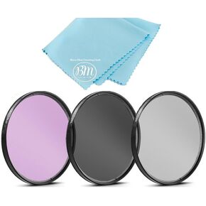 49mm 3 Piece Filter Kit (UV-CPL-FLD) for Canon EOS R10, EOS R50, EOS R100 with 18-45mm, EOS M6, EOS M6 II, EOS M50, EOS M50 II, EOS M100, EOS M200 with EF 15-45mm Lens, Alpha A3000 with 18-55mm Lens