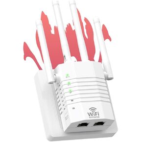 1200Mbps WiFi Range Extender, WiFi Extender Signal Booster for Home, Dual Band (2.4G&5.8G) WiFi Repeater Cover up to 12888sp.ft, Faster Speed and Wider Cover, Quick Setup