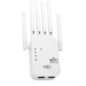 WiFi Extender, Wireless Signal Repeater Booster Up to 10000 sq.ft and 50 Devices, 80% Faster, Dual Band WiFi Range Extender, 1-Tap Setup