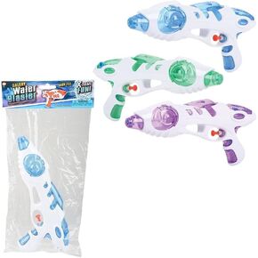 Galactic Water Squirt 8.5" Gun - 3 Pack (1 of Each Color). (Green, Purple and Blue) Blasters Great for Pool, Beach, Outdoor Summer Fun. Cool Birthday Party Favor for Kids (Three Pack)
