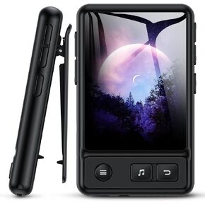 AGPTEK MP3 Player with Bluetooth 5.3, 2.4" Full Touch Screen 32GB Music Player with Clip and Wristband for Sports, Running, Walking, Support up to 128GB(Black)