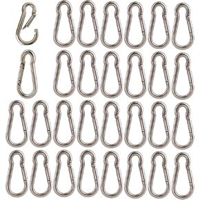 30pcs Small Carabiner Ciip, 1.57inch Mini Carabiners Clips, M4 Metal Spring Snap Hook Heavy Duty, Locking Carribenares for Climbing Hiking Camping Fishing