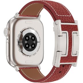 XINGYAS Leather Magnetic Watch Band Compatible with Apple Watch Ultra Band 49mm 46mm 45mm 44mm 42mm 41mm 40mm 38mm, Replacement Strap for Women Men iWatch Ultra 2/Ultra/SE/Series 10/9/8/7/6/5/4/3/2/1