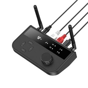 JXTZ Bluetooth 5.3 Transmitter Receiver, Dual Connection Bluetooth Audio Adapter, Plug and Play, RCA & 3.5mm AUX Audio Bluetooth Receiver, Bluetooth Adapter for PC/TV/Car Sound System/Home Audio