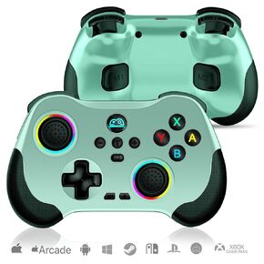 وحدة التحكم اللاسلكية ARVIN اللاسلكية لجهاز iPhone/iPad/Android/Tablet/Switch/PS4/PC ، مع تأثير HOLL SESSING MOWSTICK/RGB LIGHT/TURBO/Back/Back/6-AXIS GYRO/VIRCEN