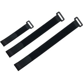 RLECS 20PCS 1 Inch Wide Black Fastening Cable Ties 8/12/18 Inch Kit Adjustable Multipurpose Hook and Loop Rope Tie Storage Yoga Model Cargo Drone Sticky Tape Strap for Hose and Sports Equipment