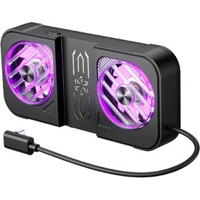 JSAUX Cooling Fan Compatible with JSAUX PC0111 ROG Ally X ModCase, Dual Silent RGB Fans for Heat Dispersion, with 65° Expandable Stand, USB-C Powered Game Console Cooler