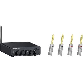 Fosi Audio Banana Plugs 2 Pairs / 4 pcs and BT30D Pro Bluetooth Subwoofer Amplifier 2.1CH