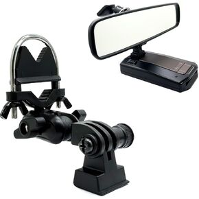 Newly Revised M1 M2 Camera Compatible - UBolt Rearview Mirror Stem Mount w/Magnetic Cradle for Escort IX IXc Max360C MKII Max3 Max4 MaxCam Redline EX GT360 Cobra DualPro RAD700i Radar Detectors