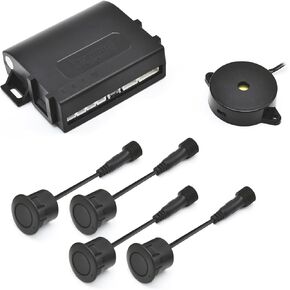 Promata PS01 Car Front Parking Sensor Kit with Display,4 58KHz OE Standard Sensors,Radio Mute & Bull-bar Recognition Function,Detection Distance(13~39 inch)