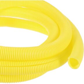 DMiotech 10ft Wire Loom Split Tubing 1/4 Inch, Cord Protectors from Pet Flexible Conduit Cable Management for Office, Home, Garden, Yellow