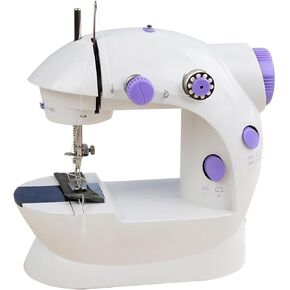 Sewing Machine for Beginners with Extension Table, Mini Sewing Machine with 2-Speed 2-Thread Stitches, Foot Pedal, LED Light, DIY Home Sewing Kit for Adults and Kids Beginners