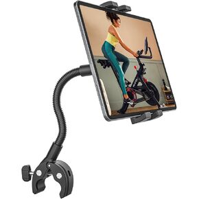 حامل جهاز الكمبيوتر اللوحي المطحنة ، جبل قرص جوزينيك للدراجات ، مشبك iPad المقود للدراجة الدورانية Peloton ، كرسي متحرك ، عربة ، دراجة صالة رياضية ، متوافق مع iPad Pro ، علامات تبويب المجرة ، iPhone ، 4.7-13 "الأجهزة