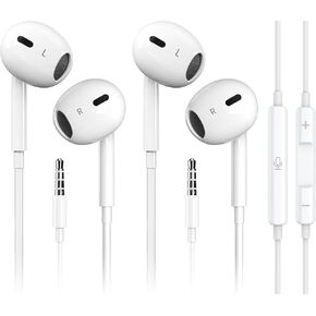 2 Pack Wired iPhone Earbuds/iPhone Headphones/Earphones with 3.5mm Wired[MFi Certified] with Mic, Volume Control Support for iPhone,iPad,iPod,Computer,MP3/4,Android Most 3.5mm Audio Devices