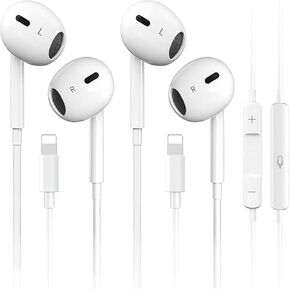 2 Packs for iPhone Headphones Wired Earbuds Earphones (Built-in Mic & Volume Control) Headphones Support for iPhone 14/13/12/SE/11/XR/XS/X/7/7Plus/8/8Plus Plug and Play Support All iOS Syste