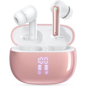 Ear Buds Wireless Earbuds - Bluetooth Headphones 40H Playtime LED Display Deep Bass Stereo in-Ear Earphones with IPX7 Waterproof for iPhone Android Phone Tablet Laptop, Navy Blue